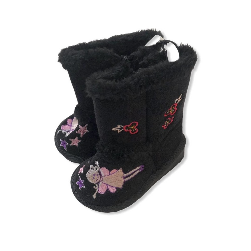 New Sherpa Embroidered Fairy Baby Boots Toddler 2